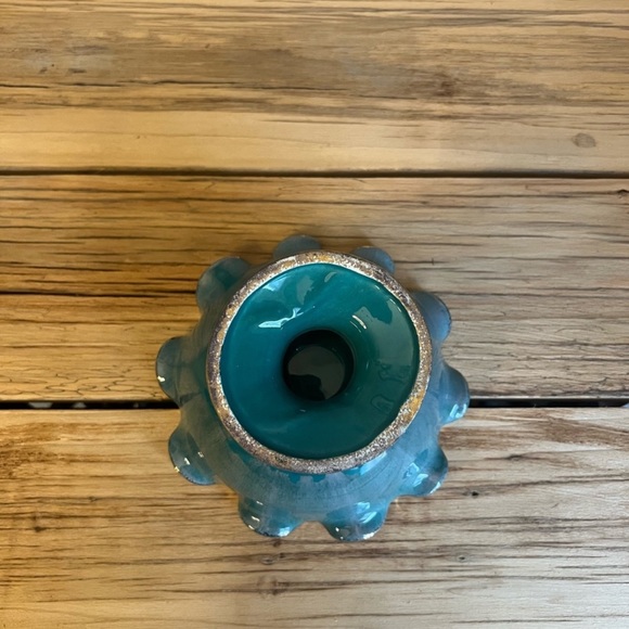 Lusterware Green Ceramic Compote Bowl With Gold Trim - Picture 8 of 10